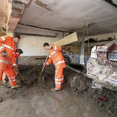 Aufräumen nach dem Hochwasser