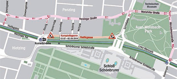 Baustelle: Hadikgasse wird neue Staufalle Nr. 1