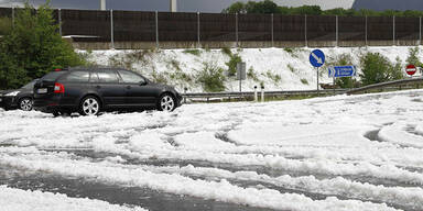 Unwetter und Hagel über Österreich