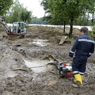 Aufräumen nach dem Hochwasser
