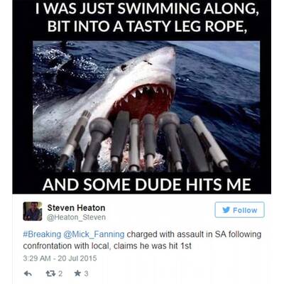 Surf-Star schlägt Hai: So lacht das Internet