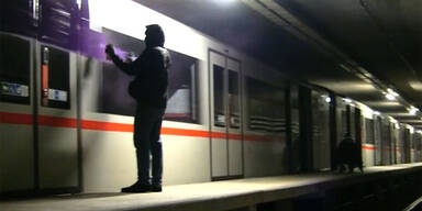 Rostock-Hooligans besprühen Wiener U-Bahn 
