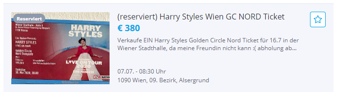 Wucherpreise: Harry Styles-Tickets um 700 Euro!