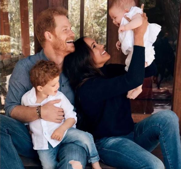 Prinz Harry mit Meghan, Archie und Lilibet