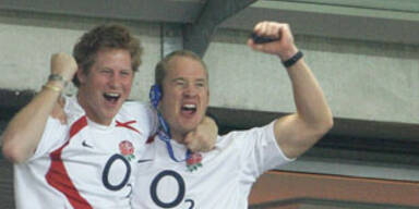 So feierte Prinz Harry Rugby-Sieg Englands