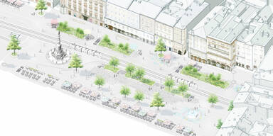 Der Hauptplatz wird beg&uuml;nt.