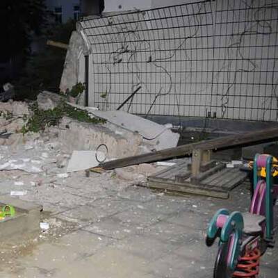 Hausmauer in Wien-Ottakring eingestürzt