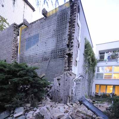 Hausmauer in Wien-Ottakring eingestürzt