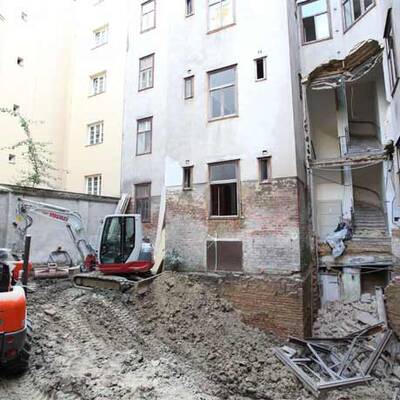 Stiegenhaus in Wien eingestürzt
