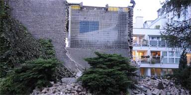 Wieder Hausmauer in Wien eingestürzt