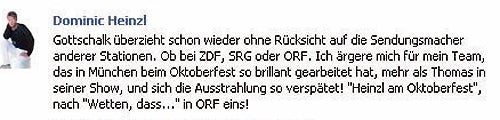 Heinzl lästert über Gottschalk