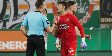 Zumindest zwei Spiele Sperre f&uuml;r Rapid-Goalie Hedl