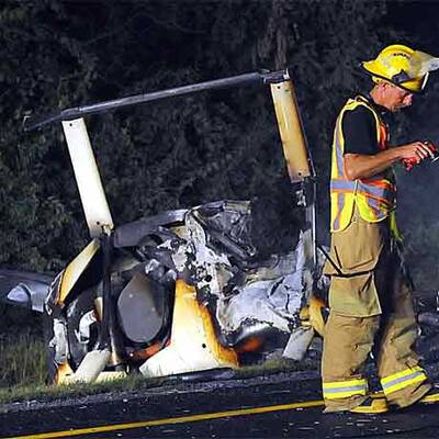 Hubschrauber krachte auf US-Autobahn