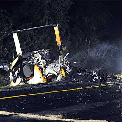Hubschrauber krachte auf US-Autobahn