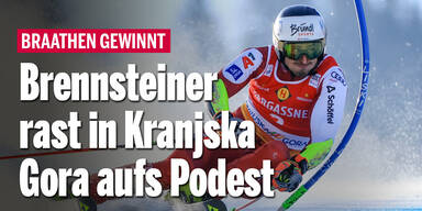 Brennsteiner rast in Kranjska Gora auf Podest