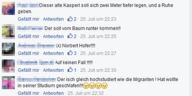 Hetze gegen VdB auf Stenzels Facebookseite