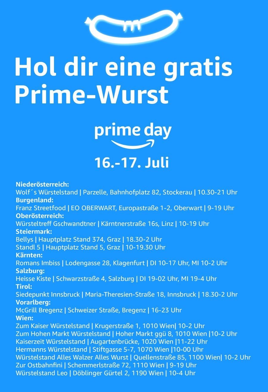Hol Dir Deine gratis Prime-Wurst am Würstlstand