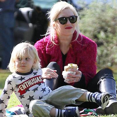 Stylisch: Stefani mit Kids im Park