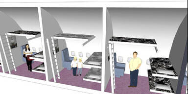 Im Jumbojet am Airport schlafen