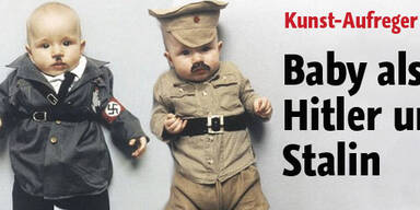 Künstlerin verkleidet Baby als Hitler