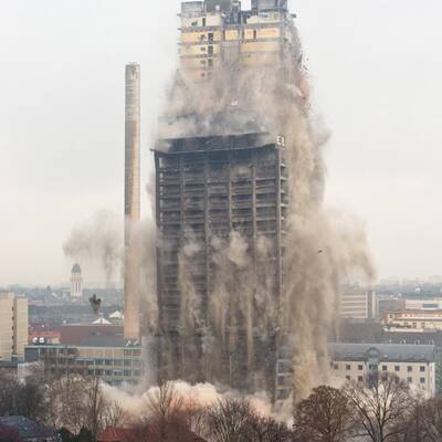 Spektakuläre Sprengung in Deutschland