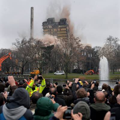 Spektakuläre Sprengung in Deutschland