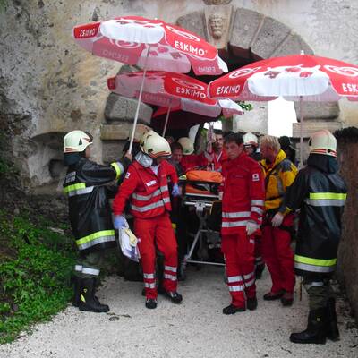 Felssturz auf Burg Hochosterwitz