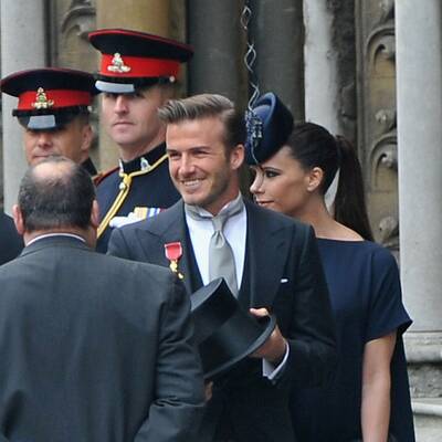 Der Fußball-Star in Begleitung mit Victoria