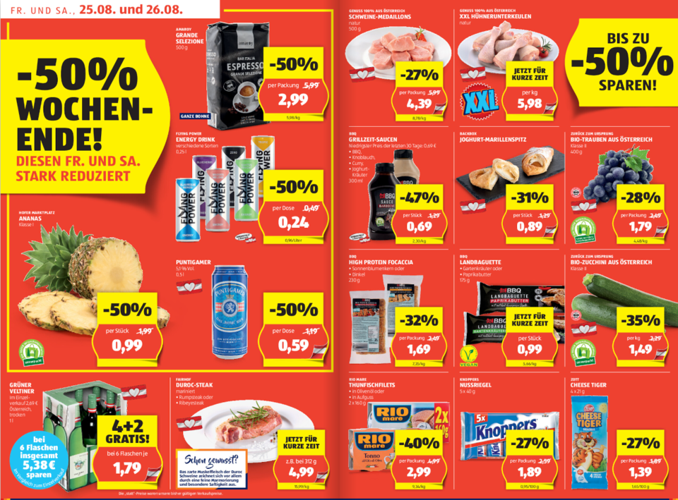 ''-50 % Wochenende'': Mega-Angebote bei Hofer