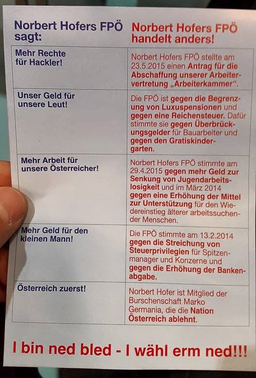 Internet-Hype um diesen Anti-Hofer-Zettel