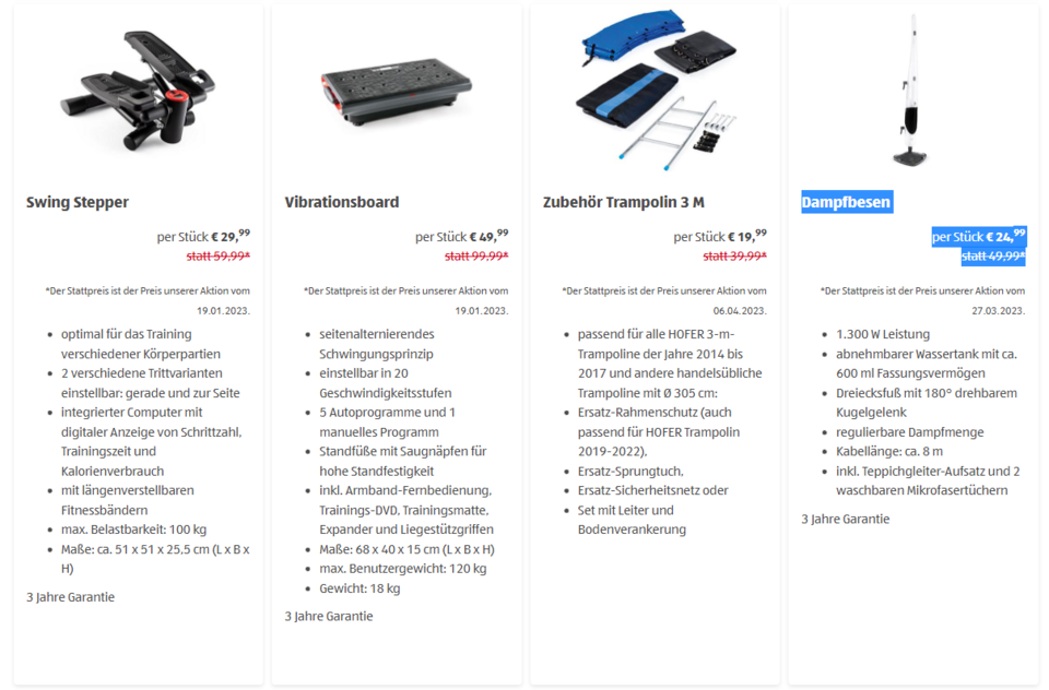 Minus 50 Prozent! Mega-Angebote bei Hofer