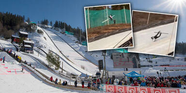 Horrorsturz beim Skifliegen: Testpilot schwer verungl&uuml;ckt