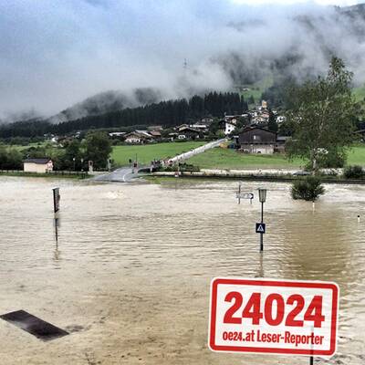Hochwasser in Brixen im Thale 