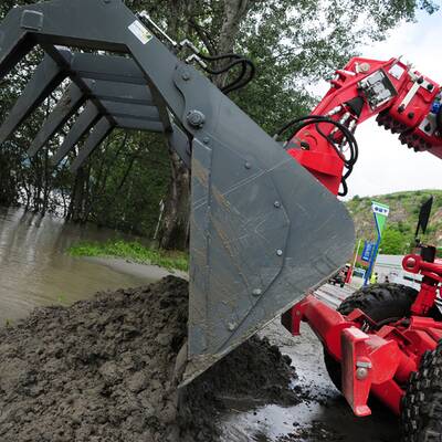 Aufräumen nach dem Hochwasser