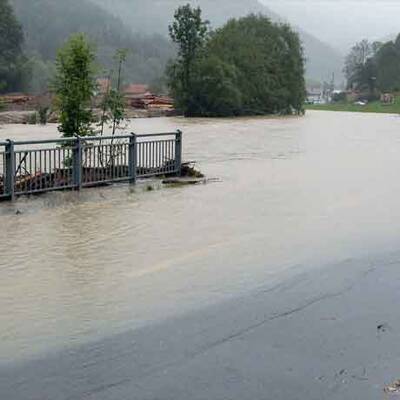 Hochwasser in Ransing bei Mariazell