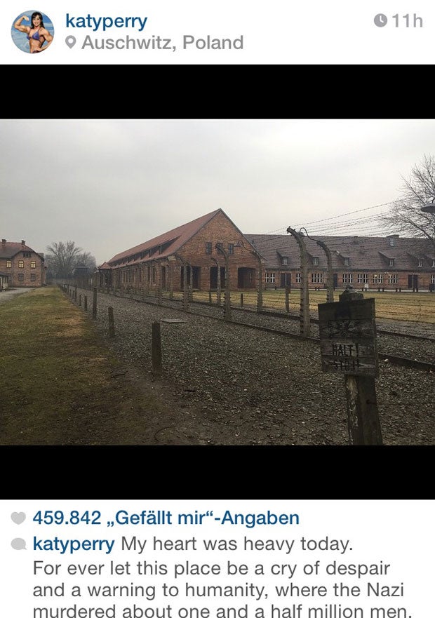 Katy Perry in Auschwitz vor Wien-Trip