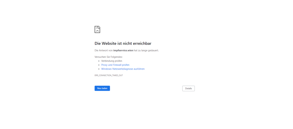 Zu hoher Andrang: Website des Impfservice Wien teilweise down