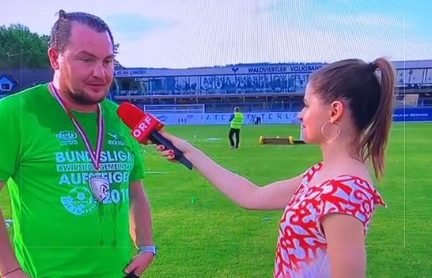 ORF-Lady bekommt Bierdusche