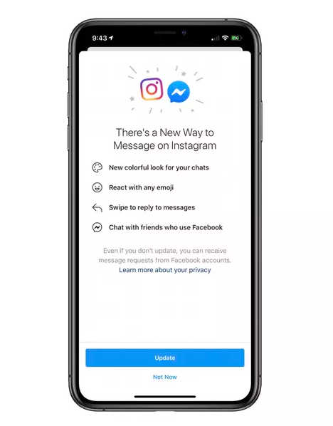Facebook hat Instagram mit Messenger verzahnt