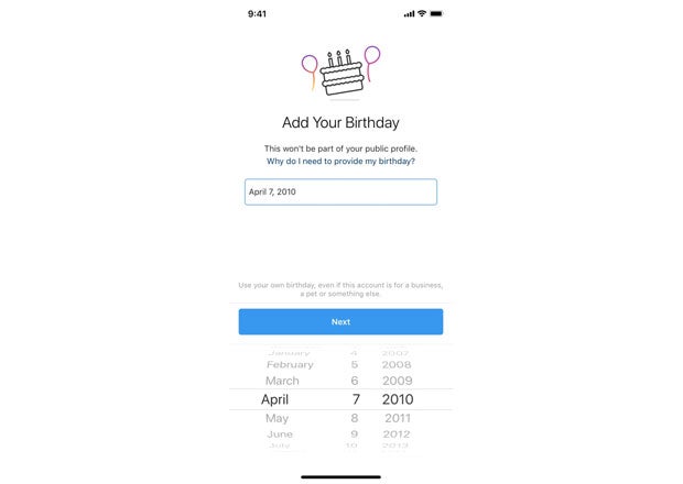 Instagram fragt jetzt nach Geburtsdatum