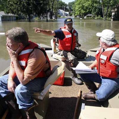 Land unter in Iowa (USA)