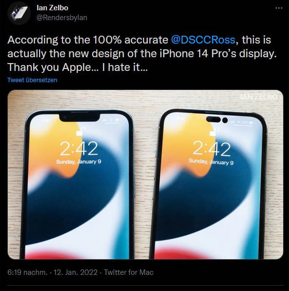 Fotos sollen das iPhone 14 ohne Notch zeigen