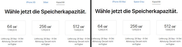 iPhone XS & XS Max ab sofort in Österreich