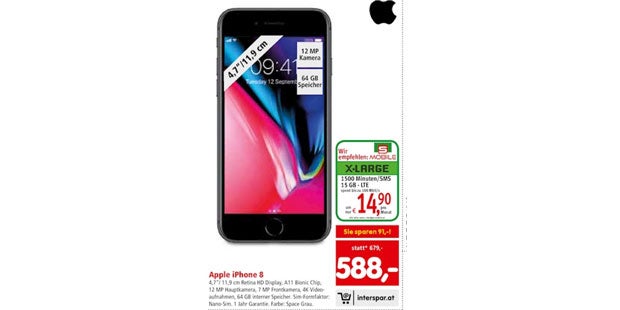 Spar verschleudert das iPhone 8