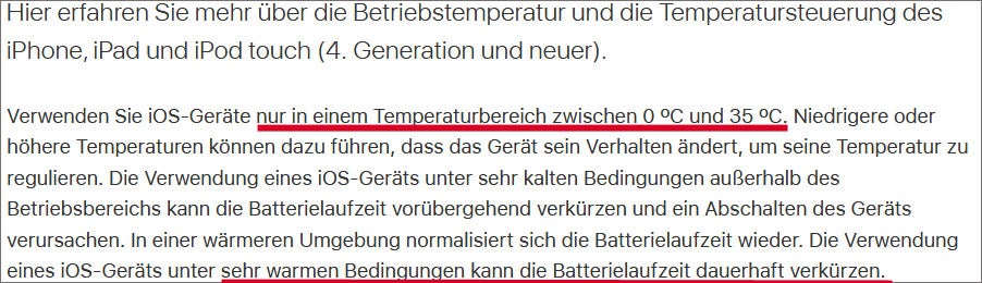 An Hitzetagen sollte man sein iPhone nicht nutzen