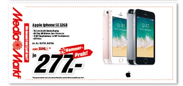 MediaMarkt verschleudert das iPhone SE