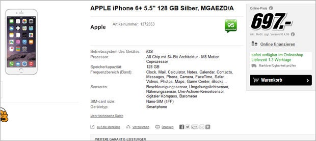 iPhone 6 Plus erstmals zum Kampfpreis