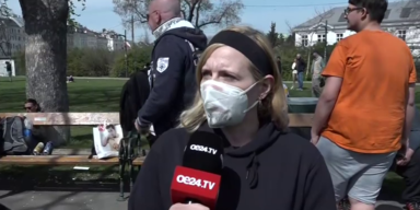 Demonstrantin in Wien