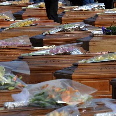 Beerdigung der Erdbebenopfer