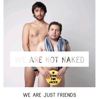 Nackte Solidarität für sexy Jackie